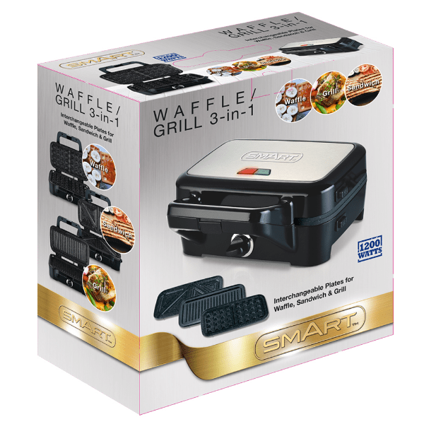 SMART 3-in-1 Grill/Panini/Waffle/Sandwich Maker