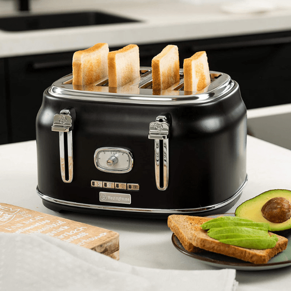 Westinghouse Retro series 4 slots toaster Black